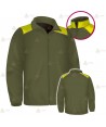 Chaqueta softshell color verde militar y amarillo flúor con membrana PU para Agentes Rurales y Medioambientales