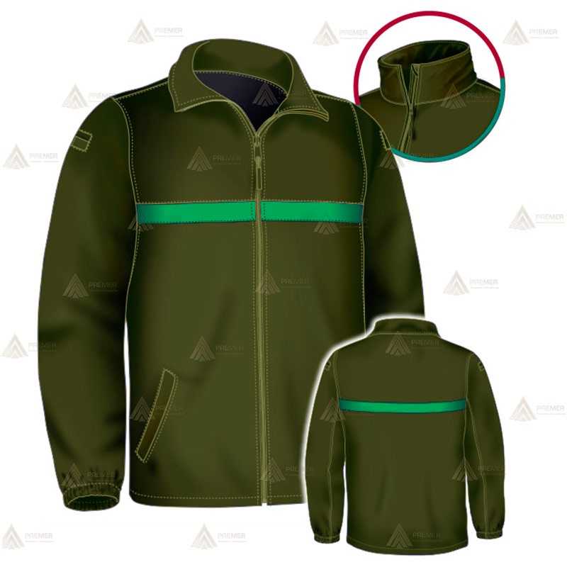 Chaqueta softshell color verde militar con membrana PU para Agentes Rurales y medioambientales