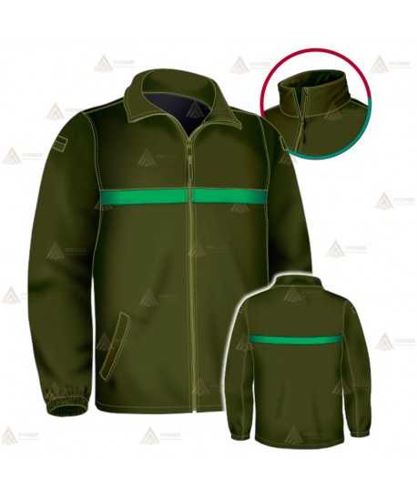 Chaqueta softshell color verde militar con membrana PU para Agentes Rurales y medioambientales