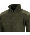 Chaqueta de punto con cierre de cremallera y refuerzos en codos color verde kaki
