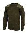 Jersey de cuello redondo con refuerzos en codos color kaki