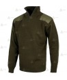 Jersey de media cremallera con refuerzos color kaki para agentes rurales y medioambientales