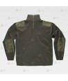 Jersey de media cremallera con refuerzos color kaki para agentes rurales y medioambientales