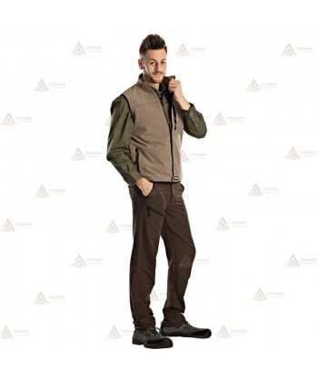 Pantalón sport multibolsillos bielástico y transpirable color marrón para Agentes Forestales
