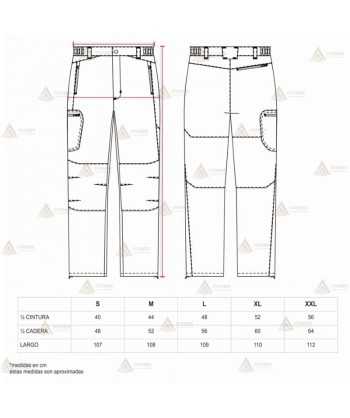Pantalón sport multibolsillos color verde caza/marrón de viscosa y con refuerzos para Agentes Rurales y medioambientales