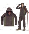 Cazadora softshell bicolor marrón/verde caza con capucha para Agentes Rurales