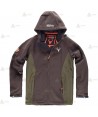 Cazadora softshell bicolor marrón/verde caza con capucha para Agentes Rurales