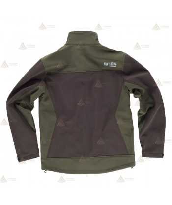 Cazadora softshell bicolor marrón/verde caza sin capucha para Agentes Rurales