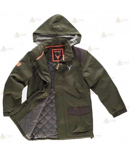 Parka impermeable acolchada color verde caza/marrón para Agentes Forestales y rurales