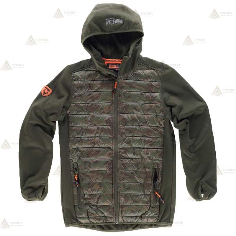 Chaqueta softshell y tejido acolchado de camuflaje con capucha para Agentes Rurales