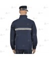 Cazadora softshell monocolor azul marino con damero reflectante y membrana impermeable  para Policía Local