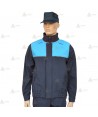 Cazadora softshell bicolor azul marino y azul tropical con membrana PU impermeable  para Policía Local