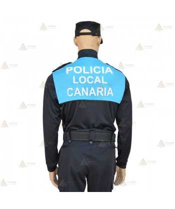 Polo bicolor cuello cisne y cinta damero reflectante color blanco y amarillo  para Policía Local de Canarias