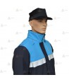 Cazadora softshell bicolor marino/azul tropical con membrana PU y cinta reflectante para Policía Local