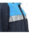Cazadora softshell bicolor marino/azul tropical con membrana PU y cinta reflectante para Policía Local