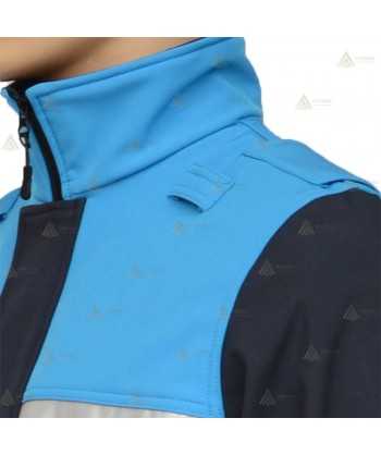 Cazadora softshell bicolor marino/azul tropical con membrana PU y cinta reflectante para Policía Local