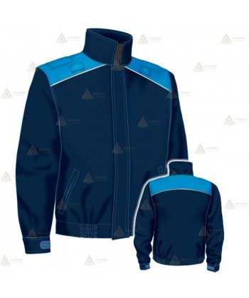 Cazadora softshell bicolor azul marino y azul tropical con membrana PU impermeable  para Policía Local