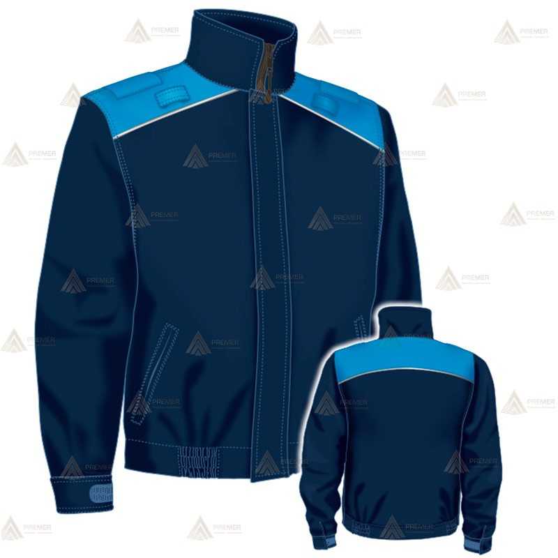 Cazadora softshell bicolor azul marino y azul tropical con membrana PU impermeable  para Policía Local