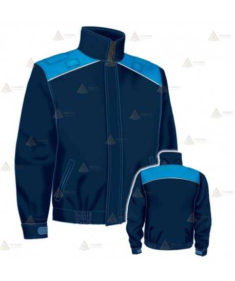 Cazadora softshell bicolor azul marino y azul tropical con membrana PU impermeable  para Policía Local