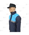 Cazadora softshell bicolor marino/azul tropical con membrana PU y damero reflectante color plata para Policía Local