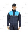 Cazadora softshell bicolor marino/azul tropical con membrana PU y damero reflectante color blanco para Policía Local