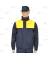 Cazadora softshell bicolor azul marino y amarillo flúor con membrana PU impermeable  para Policía Local