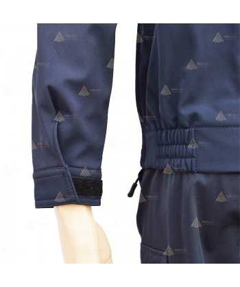 Cazadora softshell bicolor azul marino y amarillo flúor con membrana PU impermeable  para Policía Local