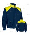 Cazadora softshell bicolor azul marino y amarillo flúor con membrana PU impermeable  para Policía Local