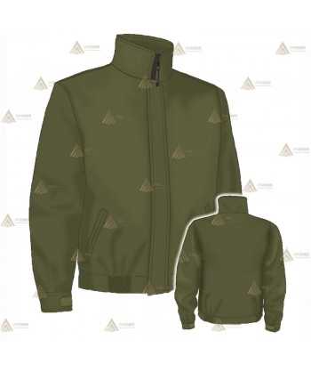 Cazadora softshell  de color verde miliar con membrana PU y personalizable para Agentes Rurales