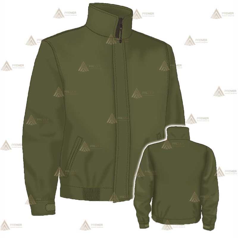 Cazadora softshell  de color verde miliar con membrana PU y personalizable para Agentes Rurales
