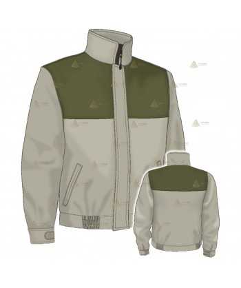 Cazadora softshell  de color arena/verde militar con membrana PU y personalizable para Agentes Rurales
