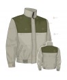 Cazadora softshell  de color arena/verde militar con membrana PU y personalizable para Agentes Rurales