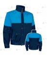 Cazadora softshell color azul marino y azul tropical con membrana PTFE para Policía Local