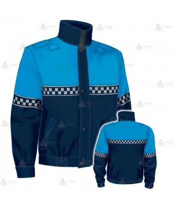 Cazadora softshell bicolor con membrana PTFE y damero color Plata para Policía Local