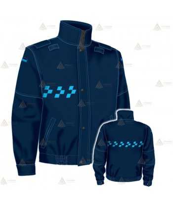 Cazadora softshell color azul marino orión con damero azul y membrana PTFE para Policía Local
