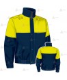Cazadora softshell color azul marino y amarillo flúor con membrana PTFE para Policía Local