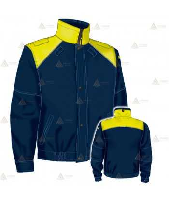 Cazadora softshell color azul marino y amarillo flúor con membrana PTFE para Policía Local del País Vasco