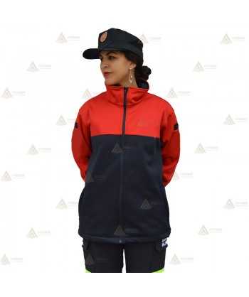 Chaqueta softshell bicolor personalizable para parque de bomberos