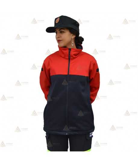Chaqueta softshell bicolor personalizable para parque de bomberos