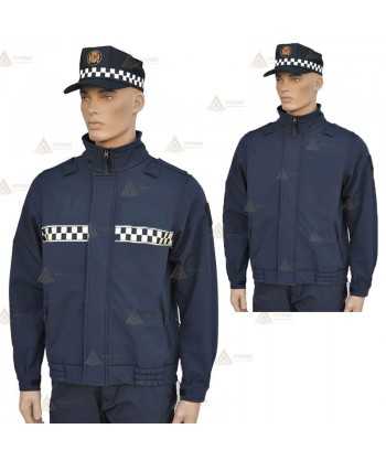 Cazadora color marino reversible con membrana PTFE y damero para Policía Local
