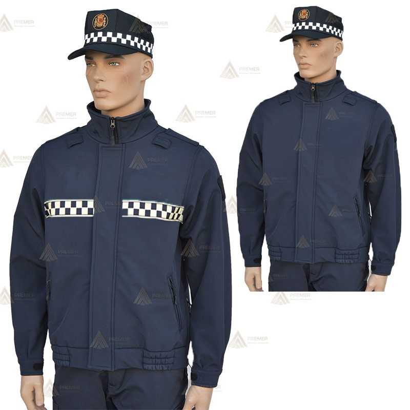 Cazadora color marino reversible con membrana PTFE y damero para Policía Local