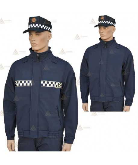 Cazadora color marino reversible con membrana PTFE y damero para Policía Local