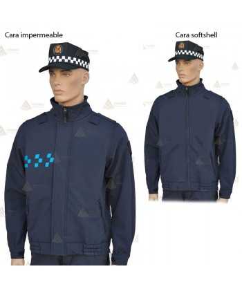 Cazadora color marino reversible con membrana PTFE y damero azul para Policía Local