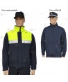 Cazadora reversible color marino y amarillo flúor con membrana PTFE y cinta reflectante para Policía Local