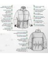 Parka 2/4 impermeable azul marino con forro desmontable para motoristas de Policía Local