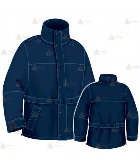 Parka 2/4 impermeable azul marino con forro desmontable para motoristas de Policía Local