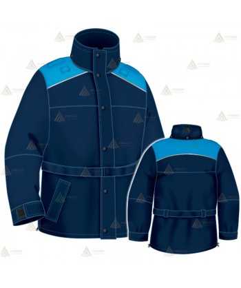 Parka 2/4 impermeable azul marino y azul tropical y forro desmontable para motoristas de Policía Local de Galicia