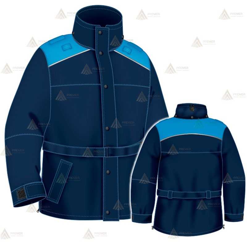 Parka 2/4 impermeable azul marino y azul tropical y forro desmontable para motoristas de Policía Local de Galicia