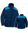 Parka 2/4 impermeable azul marino y azul tropical y forro desmontable para motoristas de Policía Local de Galicia
