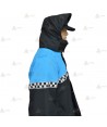 Parka 2/4 impermeable azul marino y azul tropical con damero reflectante y forro desmontable para motoristas de Policía Local
